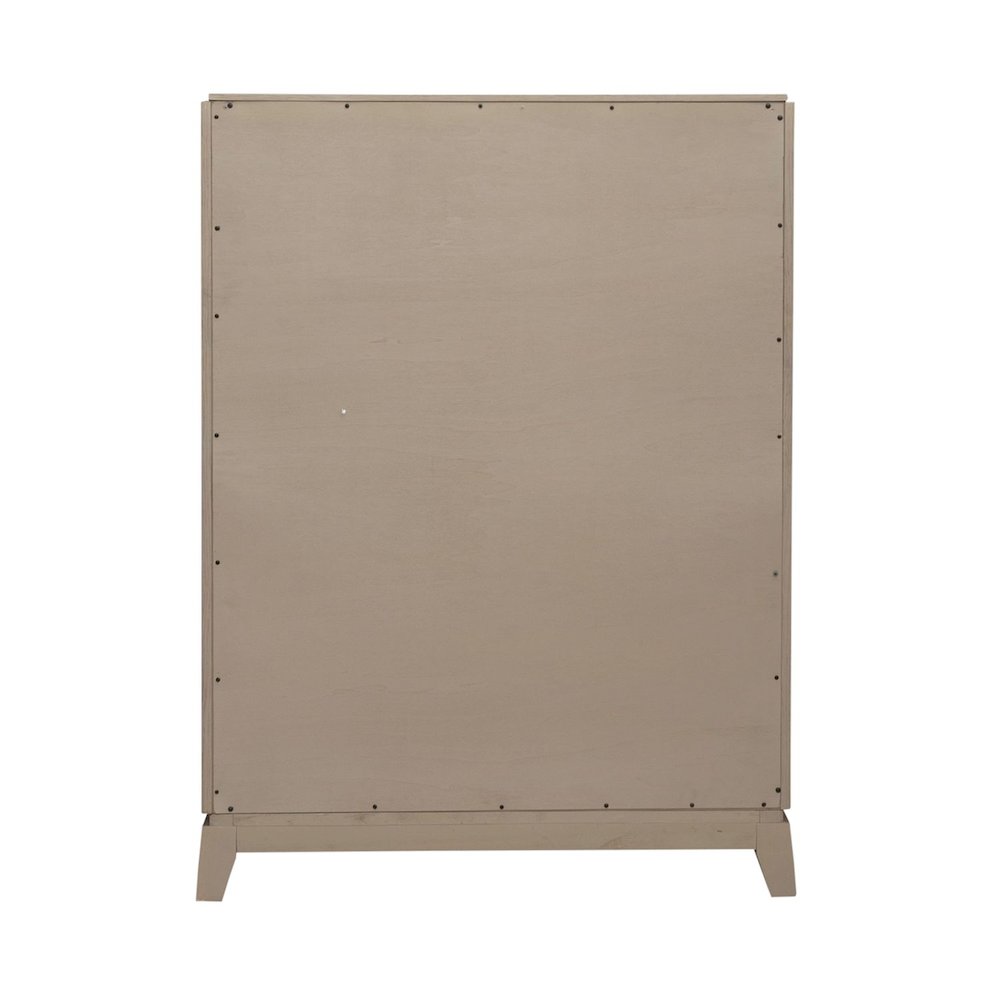 Avalon 5 Drawer Chest for Bedroom - Burnished Beige Oak Wood