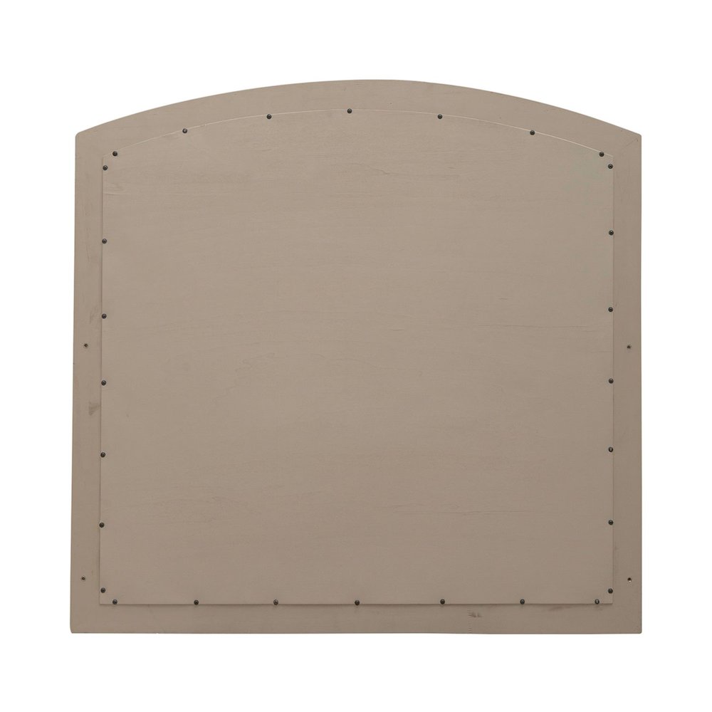 Arched Mirror with Dresser Mount 41" x 40"- Burnished Beige Oak Wood Frame