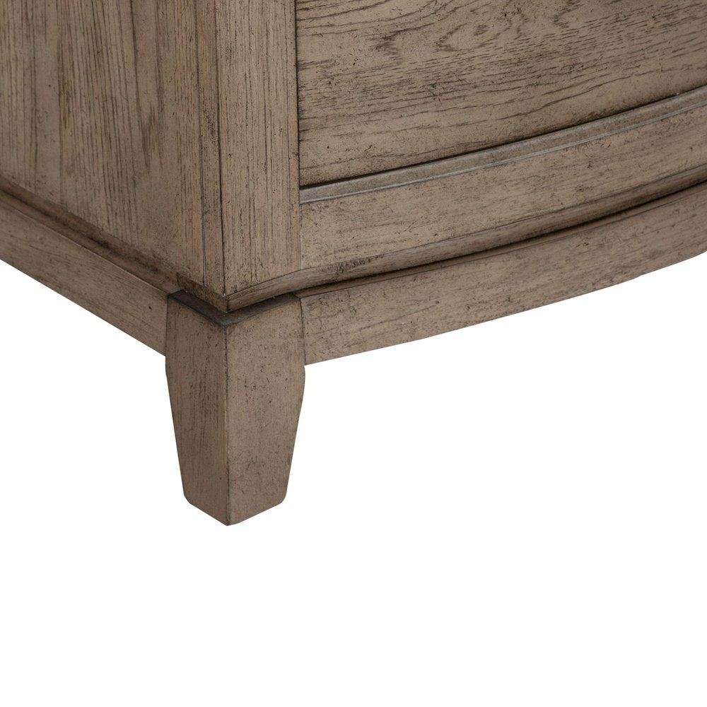 Bedroom Nightstand with Charging Station AC, USB-A, USB-C - Burnished Beige Oak