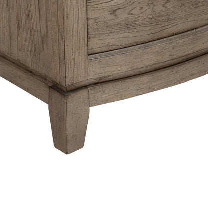 Bedroom Nightstand with Charging Station AC, USB-A, USB-C - Burnished Beige Oak