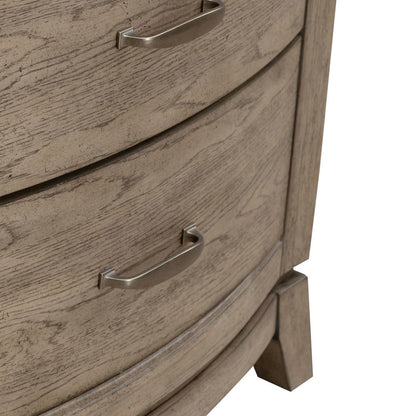 Bedroom Nightstand with Charging Station AC, USB-A, USB-C - Burnished Beige Oak