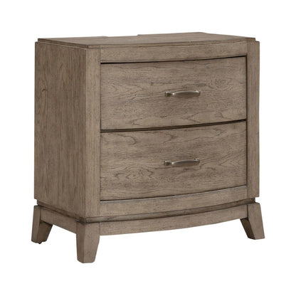 Bedroom Nightstand with Charging Station AC, USB-A, USB-C - Burnished Beige Oak