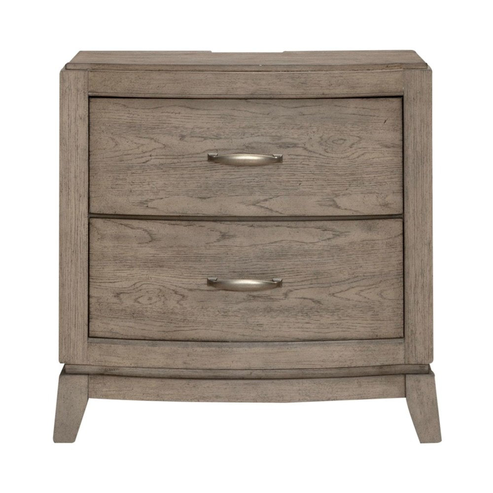 Bedroom Nightstand with Charging Station AC, USB-A, USB-C - Burnished Beige Oak