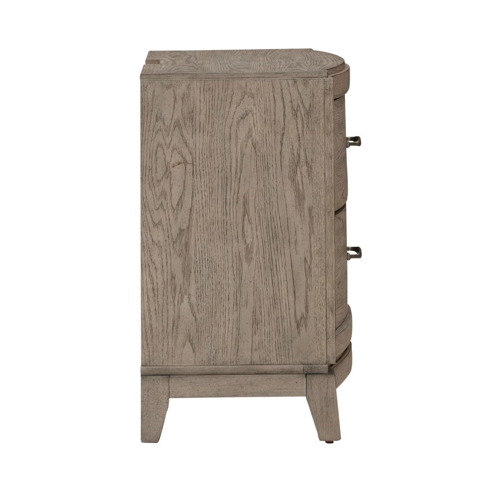 Bedroom Nightstand with Charging Station AC, USB-A, USB-C - Burnished Beige Oak