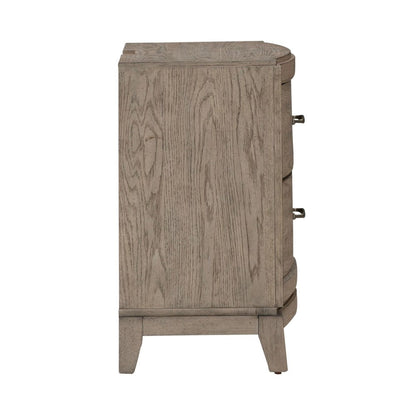 Bedroom Nightstand with Charging Station AC, USB-A, USB-C - Burnished Beige Oak