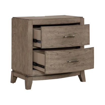 Bedroom Nightstand with Charging Station AC, USB-A, USB-C - Burnished Beige Oak