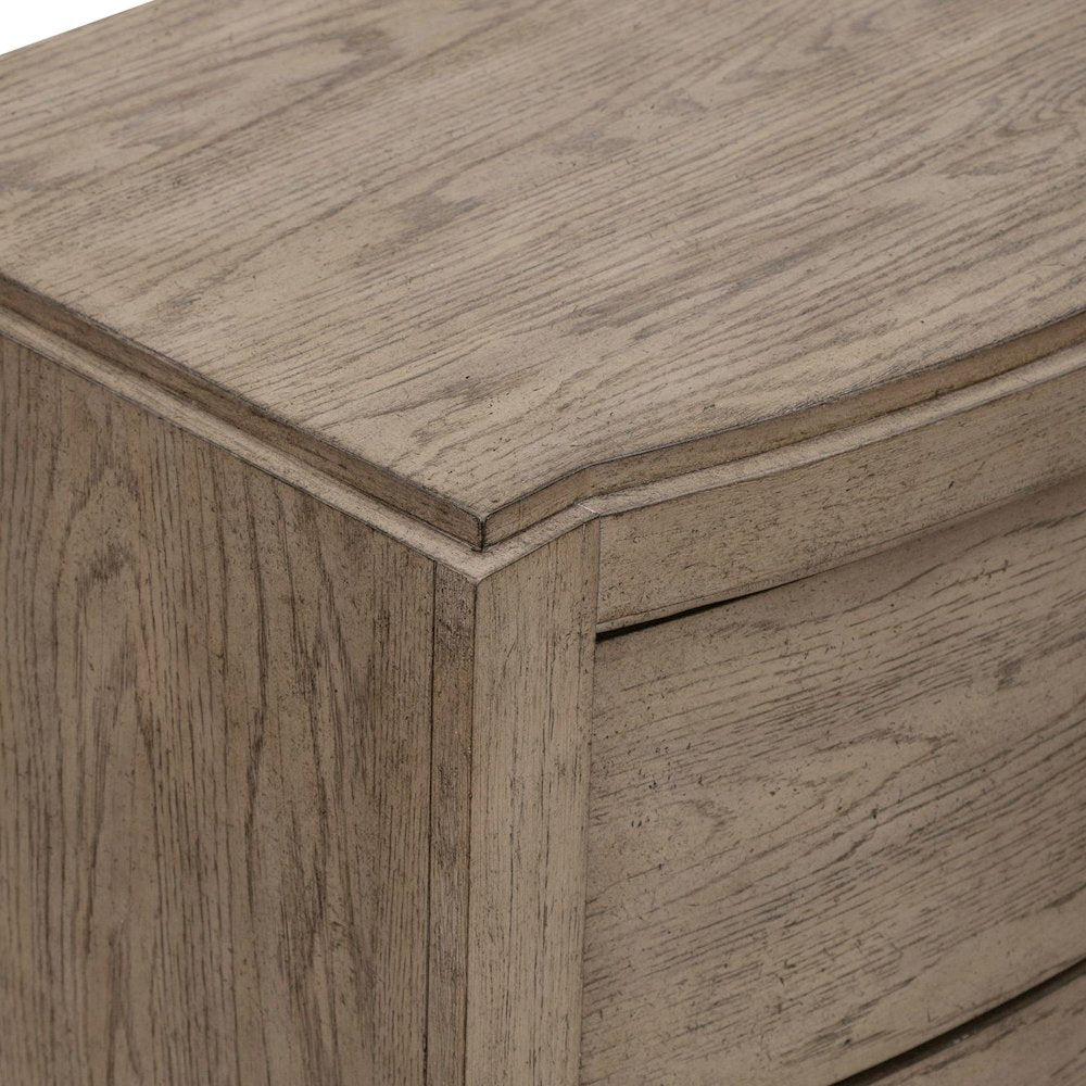 Bedroom Nightstand with Charging Station AC, USB-A, USB-C - Burnished Beige Oak