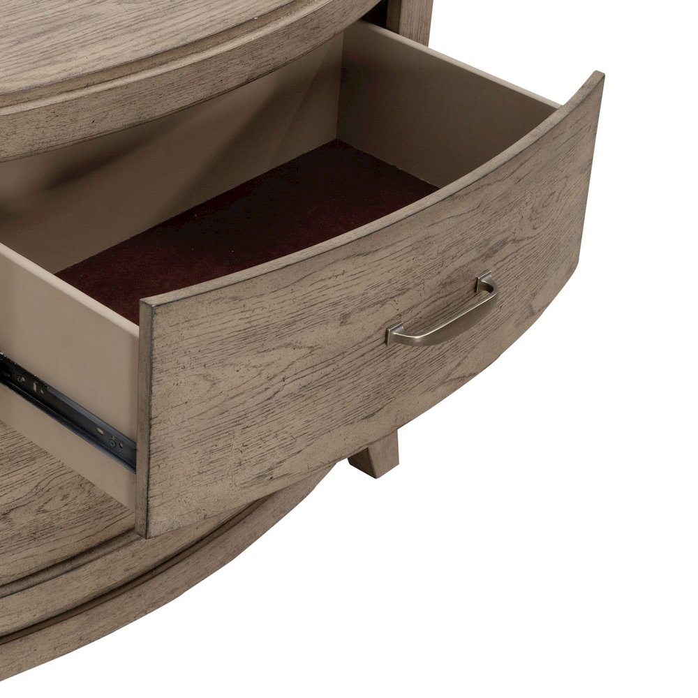Bedroom Nightstand with Charging Station AC, USB-A, USB-C - Burnished Beige Oak