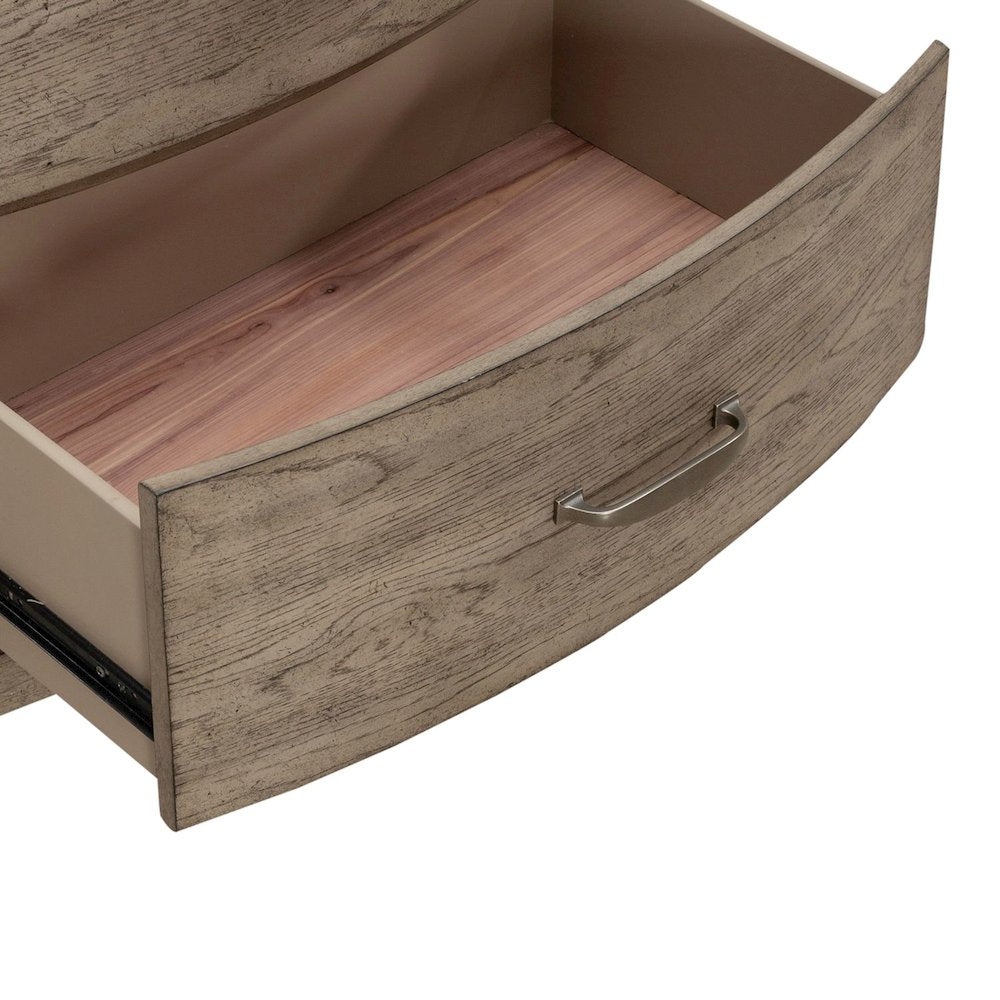 Bedroom Nightstand with Charging Station AC, USB-A, USB-C - Burnished Beige Oak