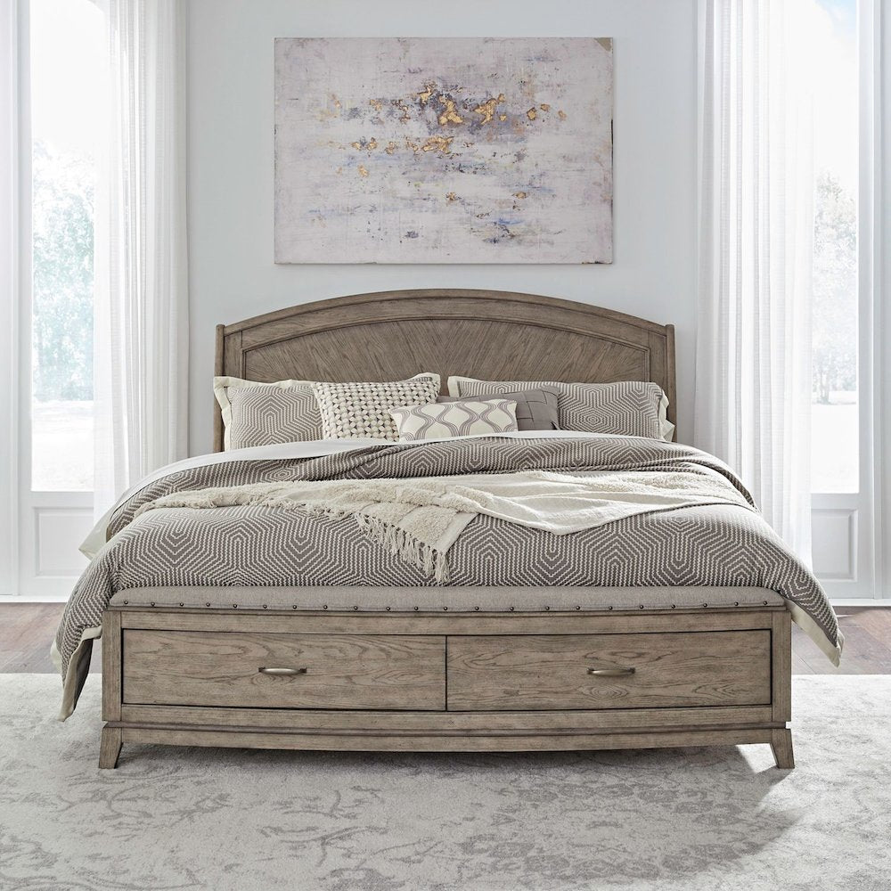 Avalon King Panel Storage Bed Frame with Footboard Drawer