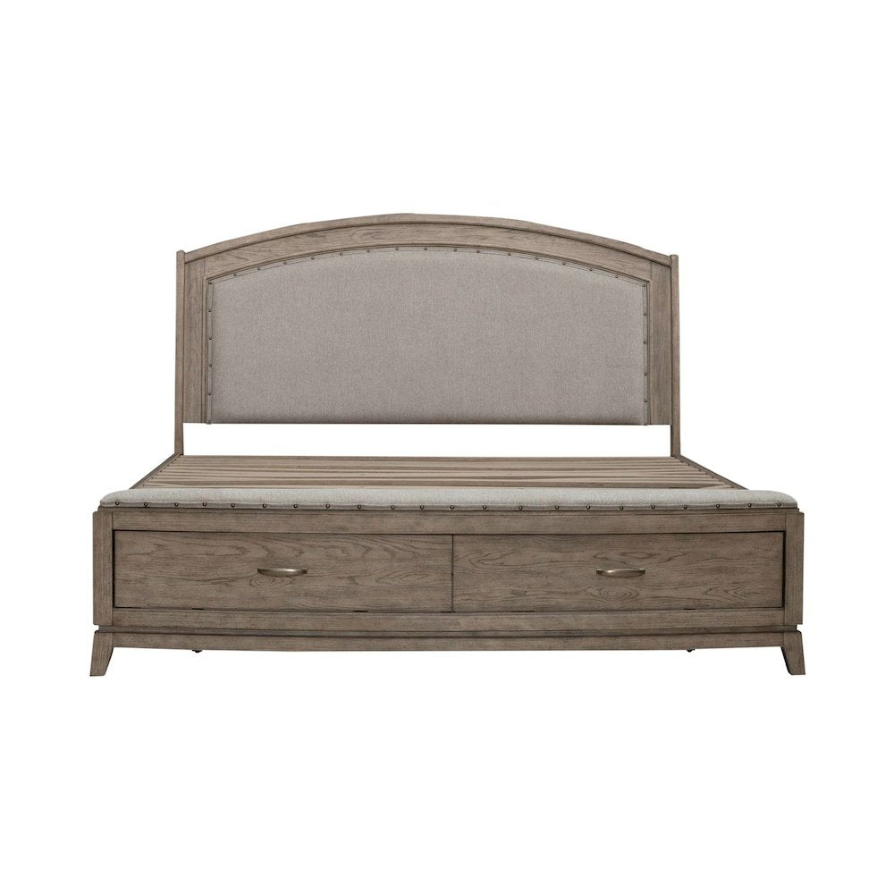 Avalon King Upholstered Storage Bed Frame with Footboard Drawer