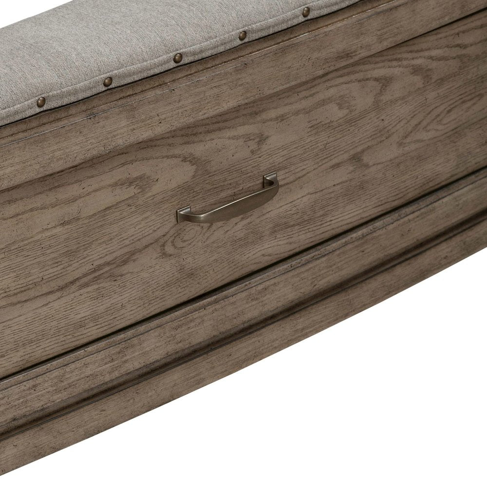 Avalon King Upholstered Storage Bed Frame with Footboard Drawer
