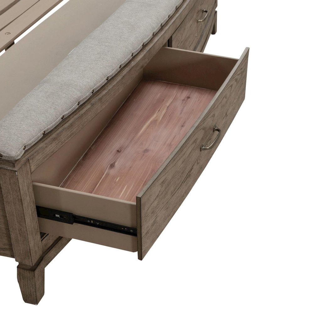 Avalon King Upholstered Storage Bed Frame with Footboard Drawer
