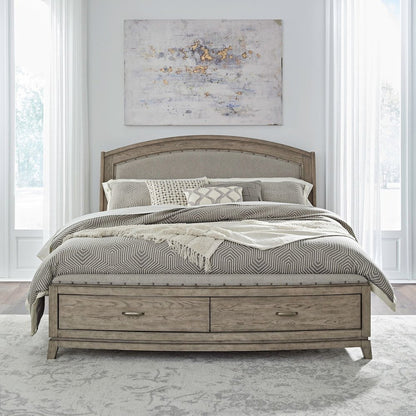 Avalon King Upholstered Storage Bed Frame with Footboard Drawer