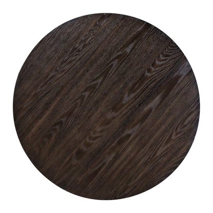 Round Lift Top Cocktail Table Bottom Storage Shelf - Peppercorn Oak Wood