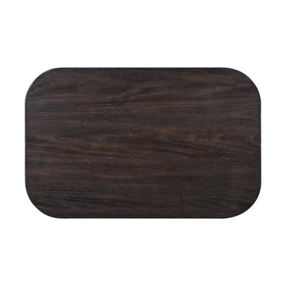 Weston Living Room Chairside Table Bottom Storage Shelf - Peppercorn Oak Wood