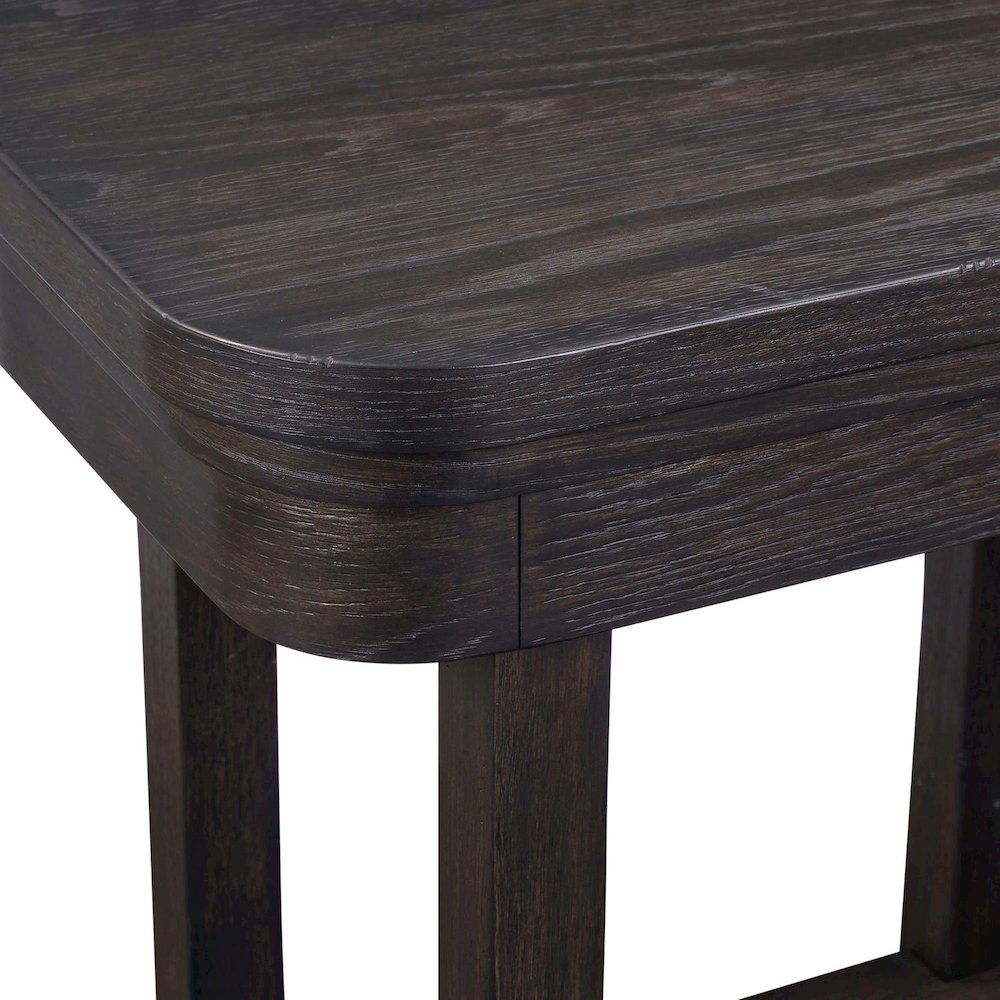 Weston Living Room Chairside Table Bottom Storage Shelf - Peppercorn Oak Wood