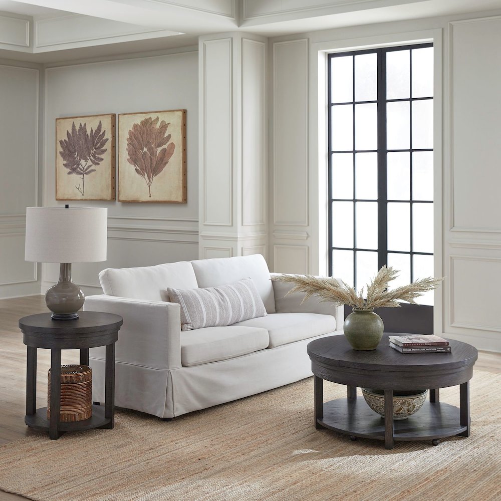 3 Pc Living Room Set Lift Top Cocktail Table, 2 Round End Tables