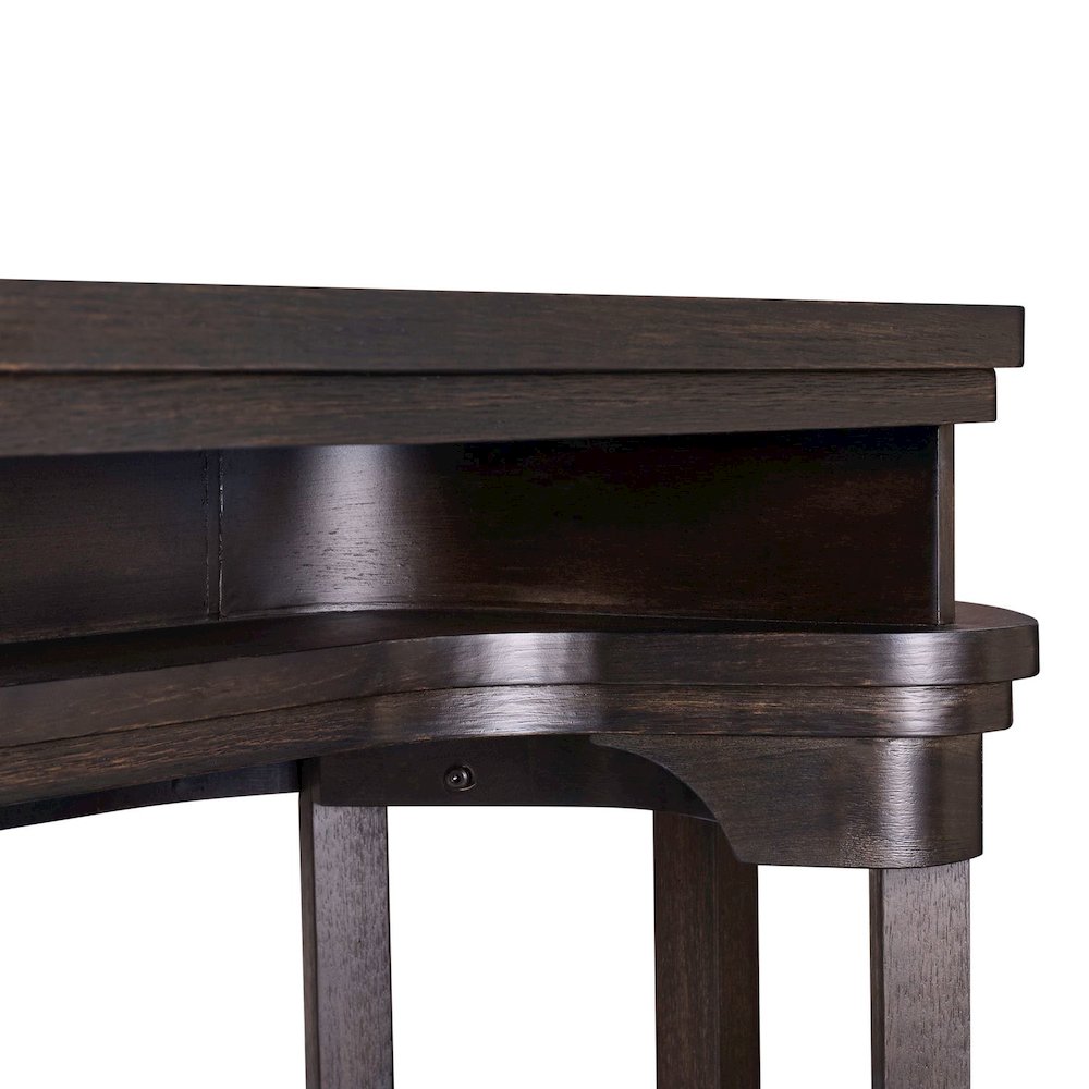 Living Room Console Bar Table - AC USB Charging Station  - Peppercorn Oak Wood
