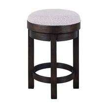 Swivel Console Stool 25" Height  - Peppercorn Oak Wood with Taupe Linen