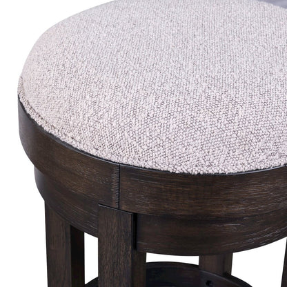 4 Pc Console Table Set - 3 Upholstered Stools, AC USB Charging Station