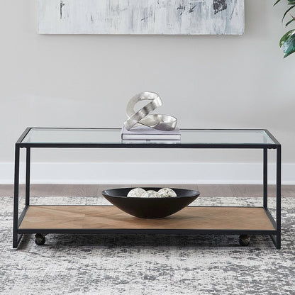 Bedford Cocktail Table for Living Room - Weathered Oak