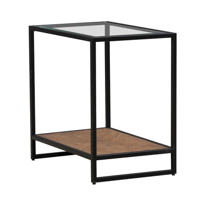 Bedford Chairside Table for Living Room - Weathered Oak