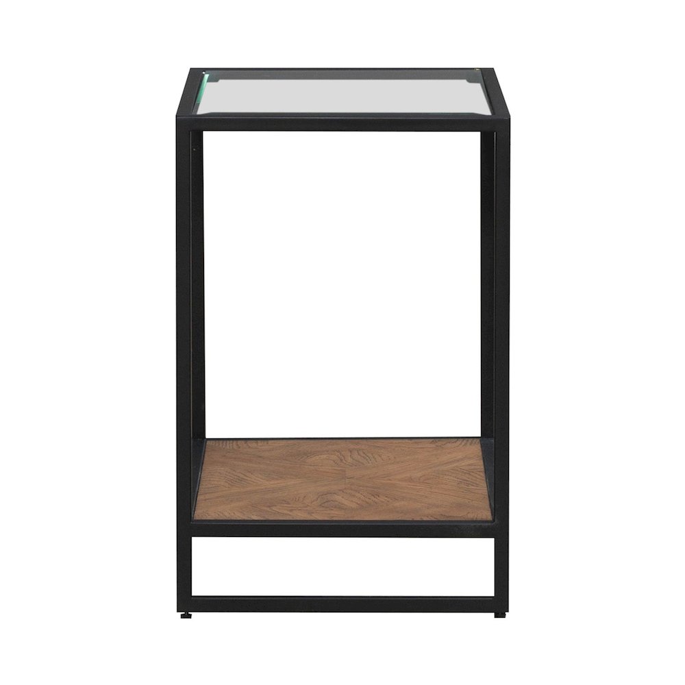 Bedford Chairside Table for Living Room - Weathered Oak