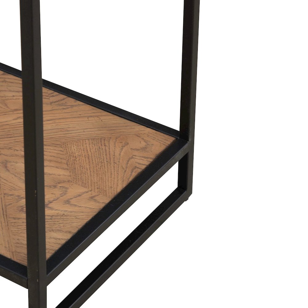 Bedford Chairside Table for Living Room - Weathered Oak