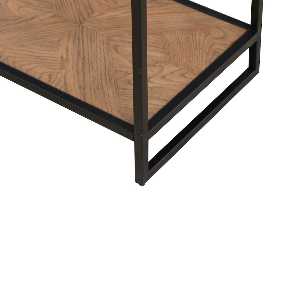 Bedford Chairside Table for Living Room - Weathered Oak