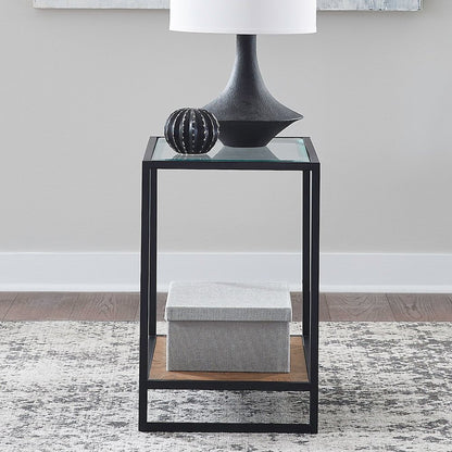 Bedford Chairside Table for Living Room - Weathered Oak