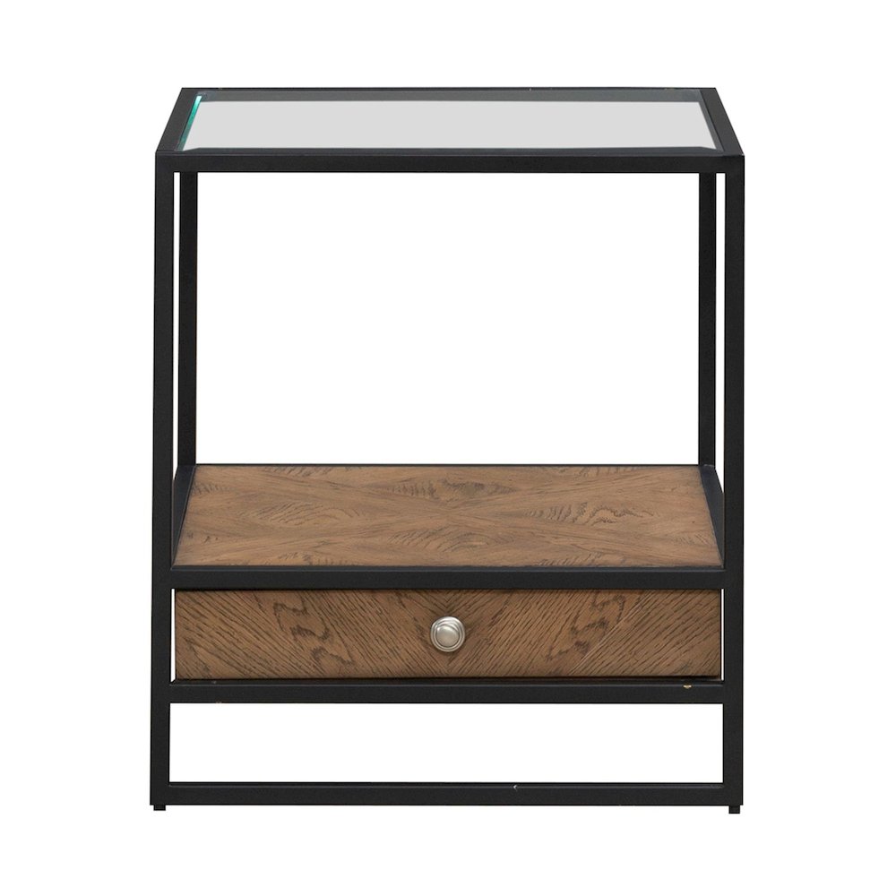 Bedford Drawer End Table for Living Room - Weathered Oak