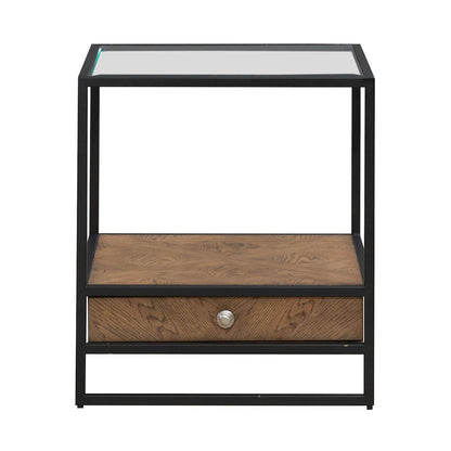 Bedford Drawer End Table for Living Room - Weathered Oak