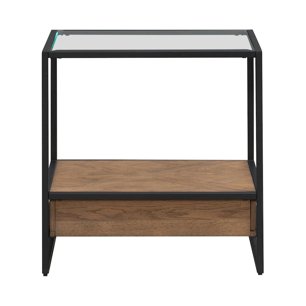 Bedford Drawer End Table for Living Room - Weathered Oak