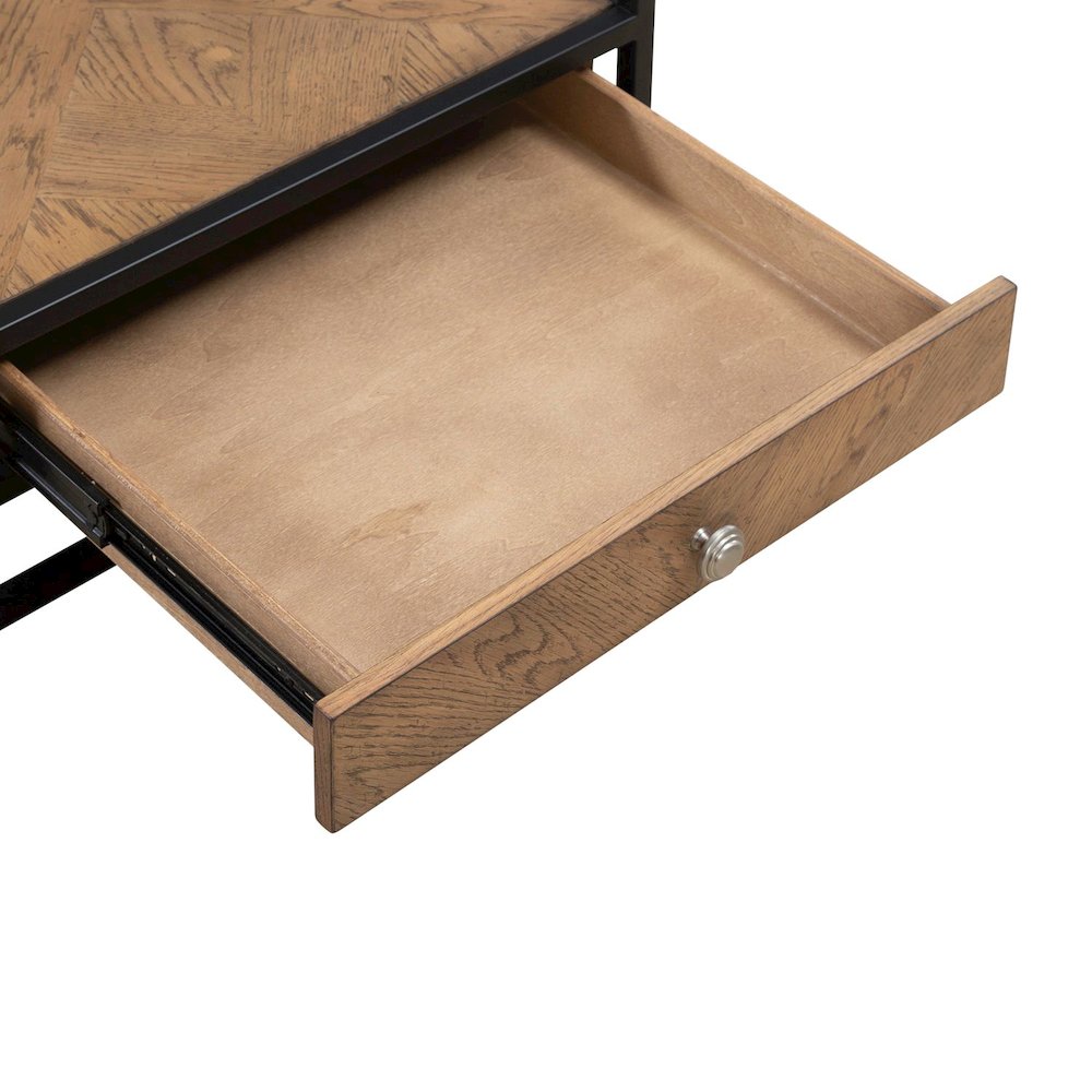 Bedford Drawer End Table for Living Room - Weathered Oak
