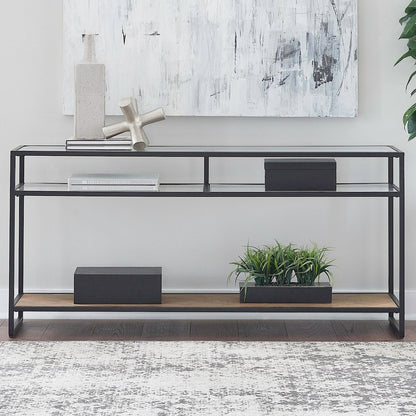 Bedford Sofa Table for Living Room - Weathered Oak