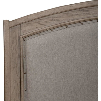Avalon Queen Upholstered Headboard with Oak Wood Frame  - Burnished Beige