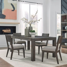 5 Piece Rectangular Table Dining Set with 4 Upholstered Chairs - Satin Espresso