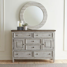 Heartland 2 Door 6 Drawer Chesser in Antique White w/ Tobacco Top