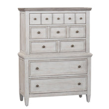 Heartland 5 Drawer Chest in Antique White w/ Tobacco Top