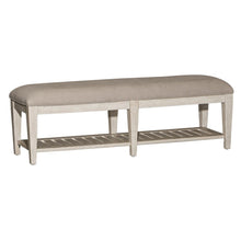 Heartland Bed Bench in Antique White w/ Tobacco Top