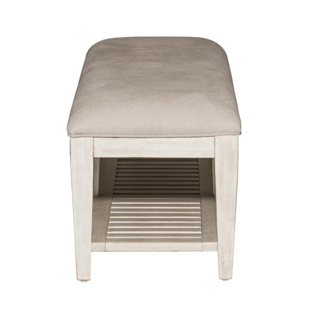 Heartland Bed Bench in Antique White w/ Tobacco Top