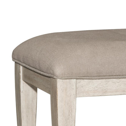 Heartland Bed Bench in Antique White w/ Tobacco Top
