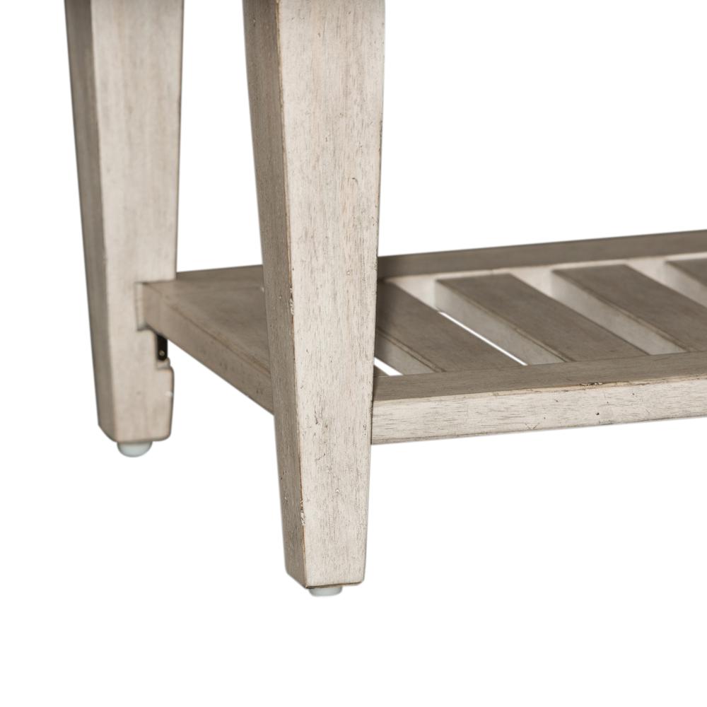 Heartland Bed Bench in Antique White w/ Tobacco Top