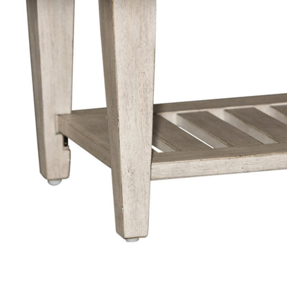 Heartland Bed Bench in Antique White w/ Tobacco Top