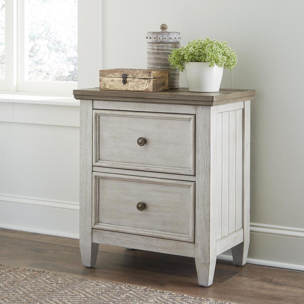 2 Drawer Night Stand w/ Charging Station