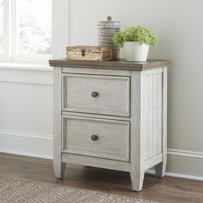 2 Drawer Night Stand w/ Charging Station