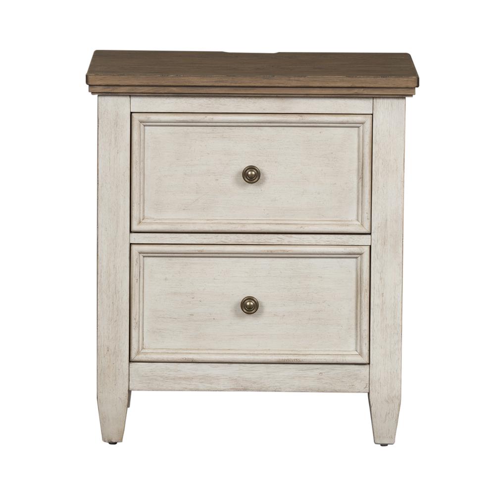 2 Drawer Night Stand w/ Charging Station
