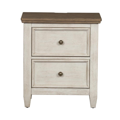 2 Drawer Night Stand w/ Charging Station