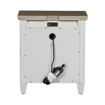 2 Drawer Night Stand w/ Charging Station